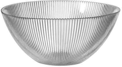 Ritzenhoff & Breker Unico Salatschüssel 25 cm, Glasschale mit Streifen-Relief, Serviergeschirr aus Glas, Spülmaschinengeeignet, Transparent