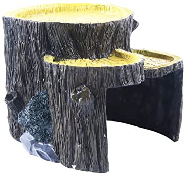 YARNOW 1pezzi Decorazione per Acquario in Resina Simulazione Ceppo Rettile per Acquario Nascondiglio per Pesci e Gamberetti Paesaggio Sicuro per Pesci