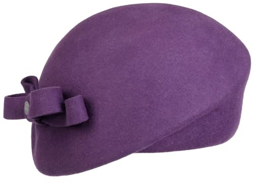 Lierys Beret Basque en Feutre de Laine avec Noeud Fabrique en Italie Femme Automne Hiver