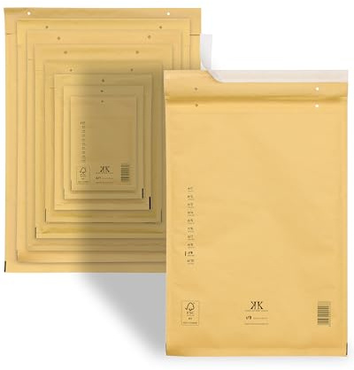 KK Verpackungen Luftpolster-Versandtaschen | 50 Stück, I9 I/9 Luftpolsterumschläge 320 x 450 mm Braun | Luftpolstertaschen selbstklebend für DIN A3+