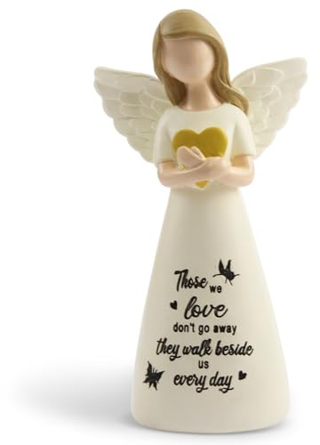 YAHIKI Sympathy Gifts for Loss of Loved One 6 Remembrance Angel Figurines Memorial Gift for Loss of Mom Grandmother Grief Gifts for Women(Beige)