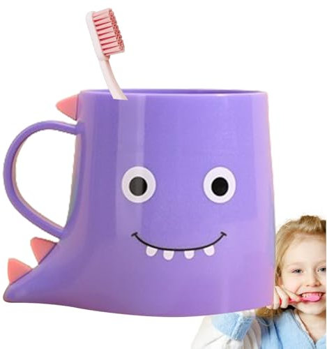 Bicchiere porta spazzolino da denti, bicchiere per collutorio, tazza per spazzolino da denti per bambini, a di dinosauro, accessori da bagno portatili per collutorio, per studenti, bambini
