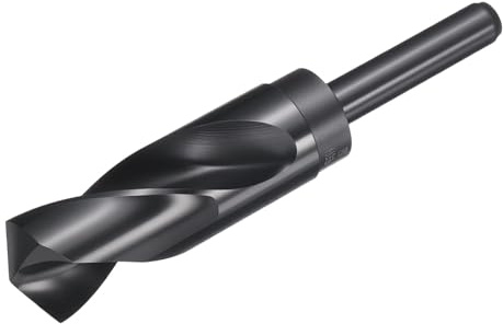 sourcing map 30mm Drill Bit 1/2 Reduced Shank 3-Flat M2 High-Speed Steel Twist Nitriding Black 135° Bits for Hard Metal Stainless Steel,1pcs