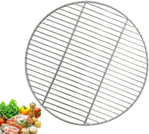 Générique Grille Ronde en Acier Inoxydable Ronde, Grille Ronde en Acier Inoxydable, Grille de Cuisson Ronde pour Camping, Jardin, Pique-Nique, 43 cm/48 cm/53 cm de diamètre