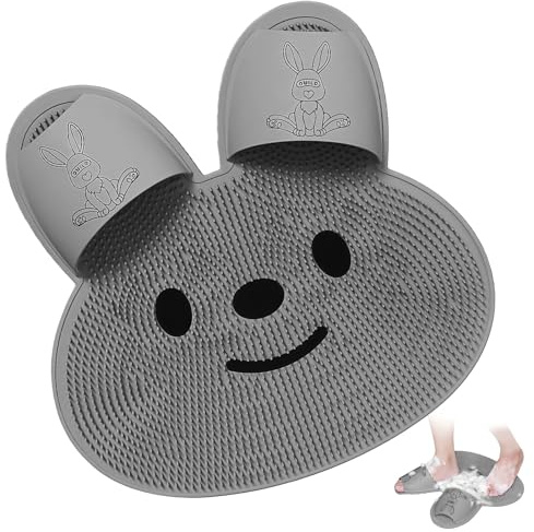 Dhisperares Fußschrubber Matte aus Silikon, Rutschfestes Silikon Massagepad | Fußbürste mit Rutschfesten Saugnäpfen, Massage Pad Dusche Rücken für Linderung von Fußermüdung, Förderung der Durchblutung