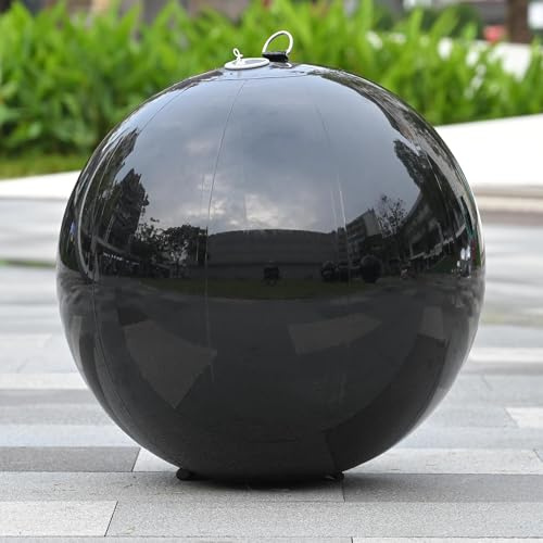 Yescom 20 Big Shiny Inflatable Mirror Ball Giant Reusable PVC Hanging Balloon for Large Party Wedding Event Concerts Stage Decoration Black