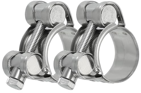 PATIKIL 23-25mm T-Bolt Hose Clamp, 2 Pack Intercooler Pipe Tube Clamps 304 Stainless Steel Radiator Hose Clamp for 0.91-0.98 Pipe