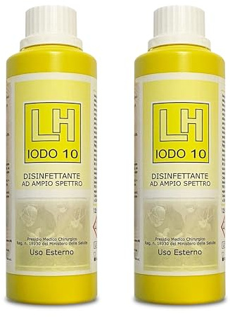 IODO 10 Disinfettante ad ampio spettro per uso sterno (2x125 ml) - D.M. 388 - Reintegro Cassetta del pronto soccorso Fai da Te