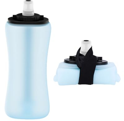 Bouteilles de boisson pliantes réutilisables pour la salle de sport, la course à pied, la randonnée, faciles à nettoyer, passent lave-vaisselle, accessoire de sport, bouteille d ' eau peu encombrante