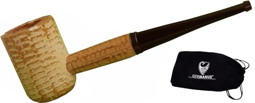 GERMANUS Corncob Pfeife - Premium Classic, Gerade - Tabakpfeife inkl. Pfeifenbeutel