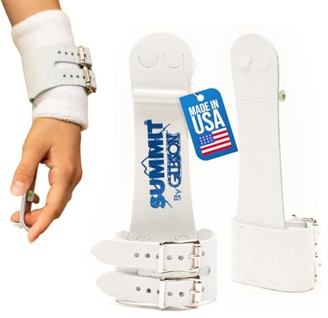 Gibson Summit Gymnastikgrepp för kvinnor, dubbelt spänne, gymnastikgrepp, X-Small, Small, Medium, Large, gymnastikträning för kvinnor och flickor, långvarigt läder, säkert grepp, TILLVERKAD I USA
