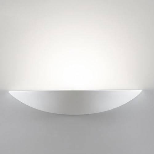 Applique lampada da parete di ceramica bianca pitturabile mezzaluna