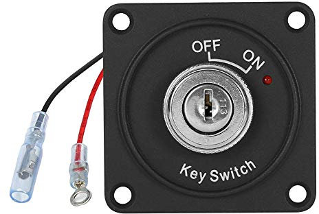 DC 12V 10A Interrupteur d'allumage 2 Positions Interrupteur à clé on/Off avec Panneau + 2 clés