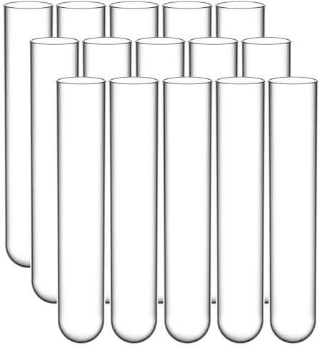 stonylab 15 Stück Reagenzgläser Glas, 15er Pack Test Tubes Borosilikatglas Rundboden Reagenzglas, 30mm OD X 165mm Länge