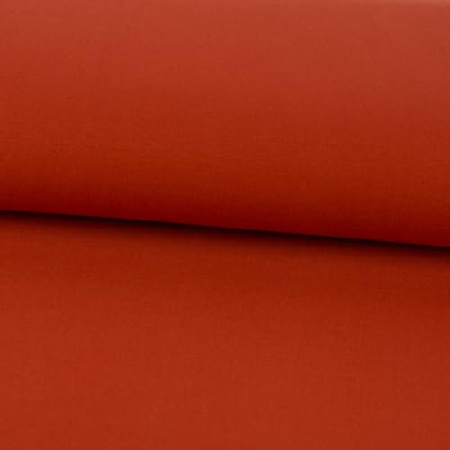 SCHÖNER LEBEN. Sweatstoff Meterware Bio Soft Sweat dünn Uni Terrakotta 1,5m Breite
