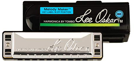 Lee Oskar Mundharmonika Melody Maker Hoch C-Dur für Rhythm and Blues, Country, Afro, Clave, Reggae, Jazz Standards - 10-Loch-Diatonik - Stimmplatten Messing - Deckelplatten Edelstahl