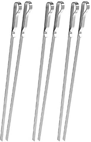 Cabilock 6pièces Brochettes De Barbecue Acier Inoxydable Lot De Outils De Grillade Réutilisables Pour Picnics Et Barbecues Résistantes Haute Température Et Faciles à Nettoyer