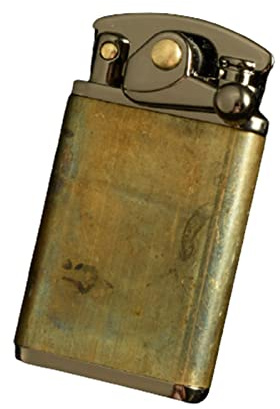 WHYUNM26 Vintage Kerosin Feuerzeug Retro Bronze Winddicht Nachfüllbar Feuerzeug Presse Zündung Blau Weiche Flamme Butan Gas Feuerzeug Aufgeblasen Gadget Männer Geschenk