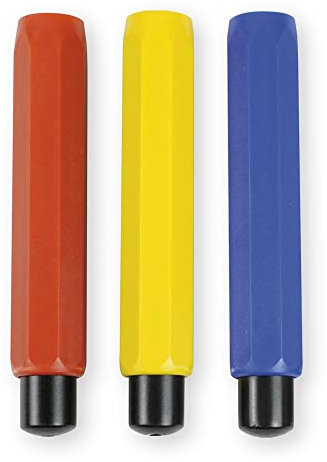 TimeTEX Kreidehalter-Set 3-tlg. - für 10 mm ø - rot + gelb + blau - mit Kunststoff-Spannzange 62800