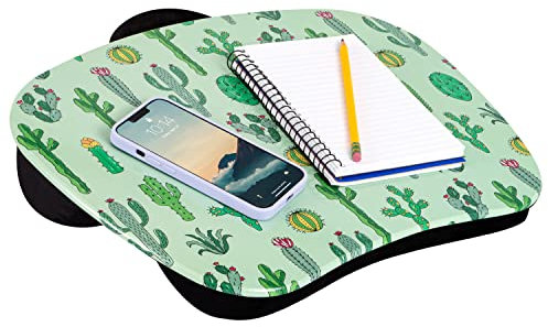 LAPGEAR MyStyle 45373 Tragbarer Schoßschreibtisch mit Kissen, Kaktus, passend für Laptops bis zu 39,6 cm (15,6 Zoll)