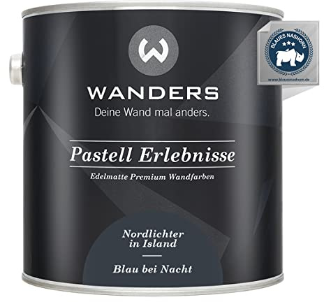 Wanders Pastell Erlebnisse 2,5L - Blau bei Nacht/Dunkles Blaugrau - Edelmatte Wandfarbe! Küchenmöbellack und Möbelfarbe. Kreidefarbe für Holz & mehr. Hohe Deckkraft, schnell trocknend