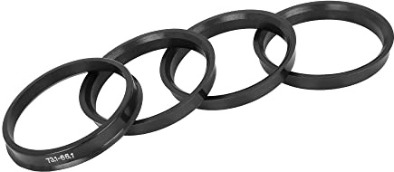 A ABSOPRO Mozzo Centrale anellos da 73,1mm a 66,1mm Plastica Nero (Set di 4)
