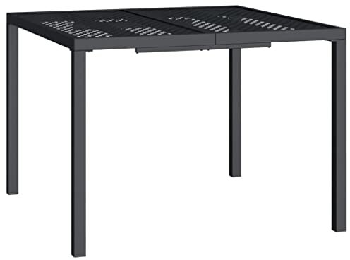 vidaXL Gartentisch, Garten Esstisch Mesh-Design, Terrassentisch Stahlgestell, Gartenmöbel Tisch, Modern, Anthrazit 100x100x72cm Stahl
