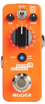 MOOER Purer Octave Gitarrenpedal, Micro Seires Gitarrenpedal 15 Oktave Modi und 3 Arbeitsmodi