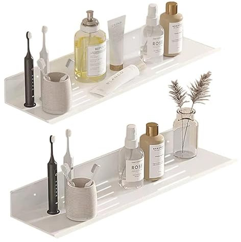 Melairy Duschablage ohne Bohren Wandmontage Ablage Für Den Wasserhahn Badezimmer Regal für Wohnzimmer Badezimmer Küche