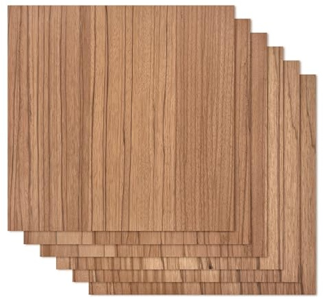 Proflex Red Rose Plywood 24pcs, 1/8 x 12” x 12” Real Wood Plywood Sheets Premium “A” Grade with Smooth Sanded Finish, Perfect for Laser Cutting & Engraving, Crafts, and DIY Projects.