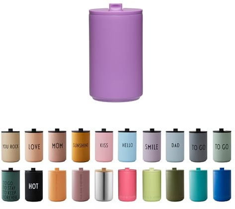 Design Letters Thermobecher | Thermobecher kaffee to go | Kaffeebecher To Go aus Edelstahl doppelwandig isoliert, auslaufsicher | Geschenke für frauen, Männer | Travel mug | 350 ml