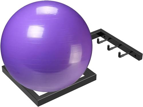 HACSYP Stabilitätsballhalter, Wandhalterung for Yoga-Bälle, Basketball-Gymnastikball mit Haken, for 45/55/65/75 cm Yoga-Bälle – for Heim-Fitnessstudio, Studio