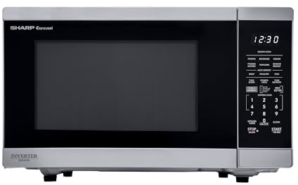 SHARP Countertop Microwave Oven Compatible with Alexa Orville Redenbacher's Certified with Removable 12.4 Carousel Turntable, 1000 Watt, 1.1 Cubic Feet, Stainless Steel