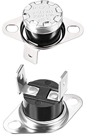 KSD301 Thermostat, 125 °C/257 °F, 10 A, NC, verstellbarer Druckscheiben-Temperaturschalter for Mikrowelle, Backofen, Kaffeemaschine, 2 Stück Ersatzschalter