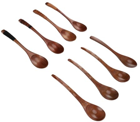 Cucharas Soperas de Madera, Cucharas de Madera de Estilo japonés. Cubiertos Utensilios de Cocina Fácil de Limpiar para Comer y Revolver (Generictcqvi4k5p2-12)