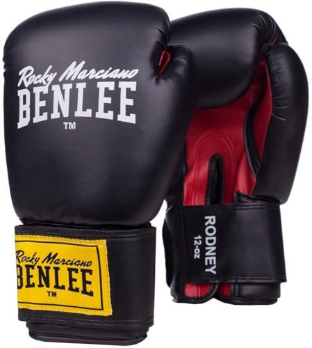 BENLEE Boxhandschuhe aus Artificial Leather Rodney Black/Red 10 oz