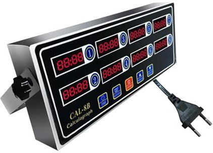 Milageto Commerciale 8 canali timer da cucina digitale orologio da forno funzioni di memoria in acciaio inossidabile regolabili per eventi multipli domestici