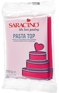 SARACINO We love pastry Pasta di Zucchero Top Fucsia per Copertura da 250 g Made in Italy