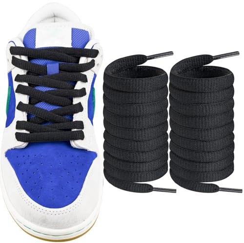 Endoto Cordones Ovalados para Nike SB Dunk Zapatillas, Repuesto Cordon Laces para Sneaker - Negro, 45 pulgadas