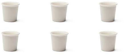 Excelsa Fashion White Set 6 Bicchierini da Caffè, Porcellana, Capacità 90 ML., Bianco