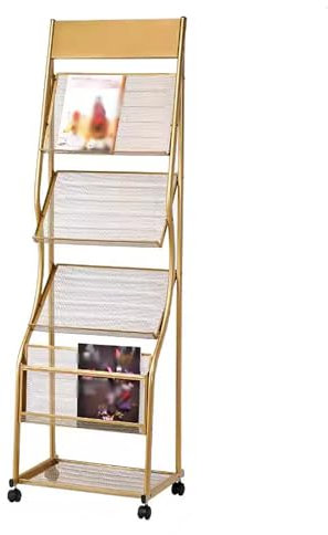 Generisch Zeitschriftensammler,Zeitschriftenständer,Ordnerhalter,Prospektständer,Zeitschriftenständer for das Wohnzimmer(Gold)