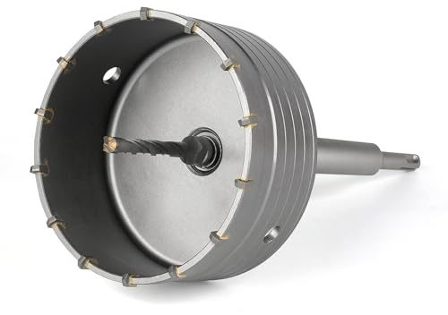 BINOTA 125 mm Scie Cloche à Béton Professionnelle – Trépan en Carbure de Tungstène, Queue SDS-Plus (220 mm) et Foret de Centrage Cruciforme pour Béton, Brique, Pierre, Maçonnerie