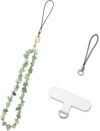 MORSUNBELA Handykette Perlen Handgelenk Kurz Handyband | Kurze Handykette mit Perlen fürs Handgelenk Handyband,Handyanhänger und Handyschmuck als praktisches Lanyard