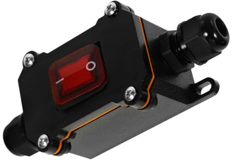 MUCKLILY Interrupteur à Bascule Étanche Boîtier en PC Noir 12v 24v 2 Positions 25a Remplacement Facile pour Usage Industriel et Bureau