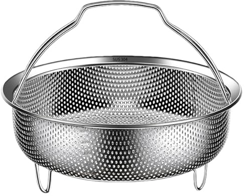 Inserto de olla de vapor – Vaporera de acero inoxidable, cesta de vapor de alimentos, colador de cesta de vapor impermeable, cesta de vapor para comidas saludables, cesta de cocina multiusos con