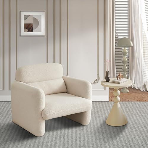 Marooma Poltrona da soggiorno, piccola sedia per il tempo libero con supporto lombare e schienale confortevole, divano per camera da letto, soggiorno, camera da letto, casa, cinema, gambe in legno