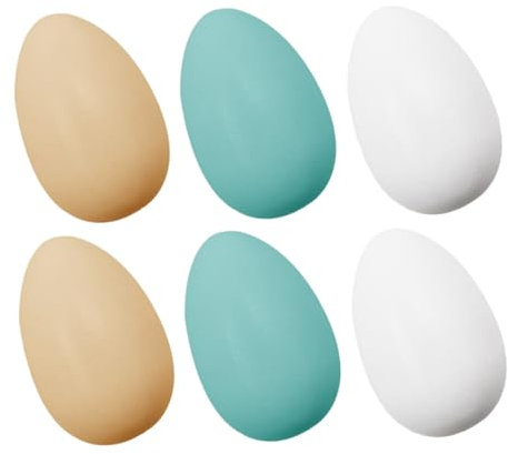 BESTonZON 6stücke Holzeier Zum Basteln Für Ostern Unbemalte Leere Holz-kunsteier Diy-ostereier Zum Malen Und Dekorieren Bastelarbeiten Für Junge Mädchen Und Erwachsene