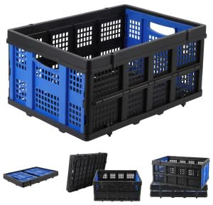 MOUNCHAIN Stabile Profi-Klappbox Mit -Touch Griffen, 40 x 56 x 26Cm, 55L, Blau