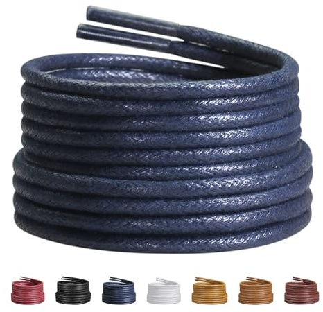 LyloLyla 2 paia di lacci per scarpe da uomo e donna, stringhe per scarpe formali Oxford e stivali, lacci rotondi sottili cerati da 0,9 cm