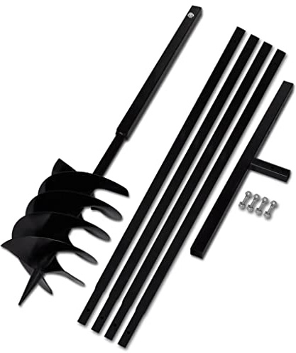 Générique Tarière de Sol avec Manche 200 mm et Tube d'extension 5 m Acier,Quincaillerie,Outils,Perceuses,Tarières,10.1 KG,270535
